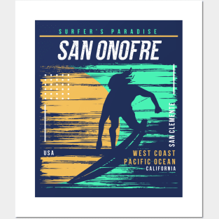 Retro Surfing San Onofre, California // Vintage Surfer Beach // Surfer's Paradise Posters and Art